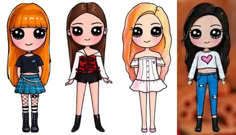 Draw so cute —BLACKPINK Draw So Cute Blackpink, Blackpink Drawing Easy Cartoon, How To Draw Blackpink, Draw So Cute Videos, Draw So Cute People, Blackpink Cartoon, Cute Drawings Of People, Draw So Cute, Kawaii Girl Drawings