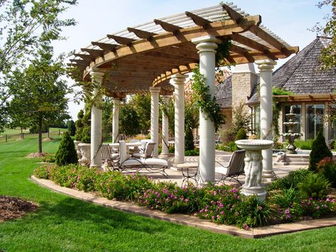 Custom Pergola, Curved Pergola, Building Components, Ashton Gardens, Diy Shutters, Replacement Canopy, Wood Pergola, Pergola Design, Shade Canopy