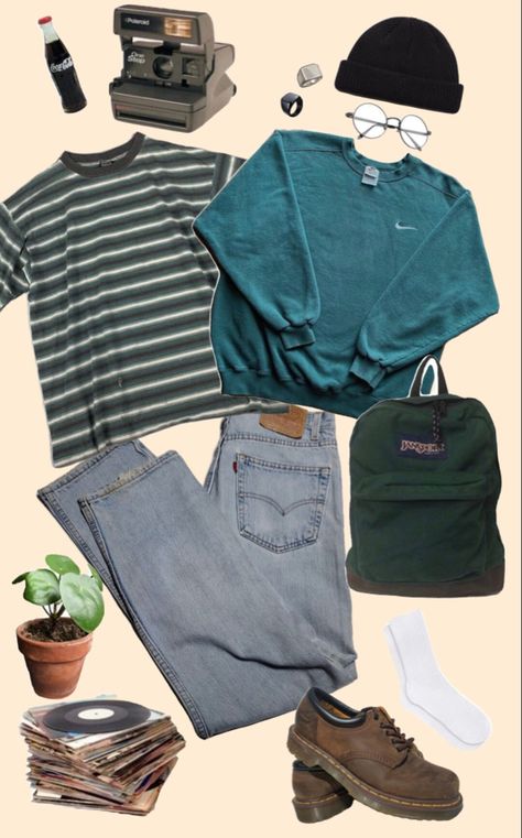 80s Tomboy Outfits, Male Indie Outfits, Indie Masc Outfits, Indie Men Outfits, Vintage Indie Aesthetic Outfits, Dad Outfits Casual For Men, Book Nerd Aesthetic Outfit, Dad Outfits Aesthetic, 90s Dad Fashion