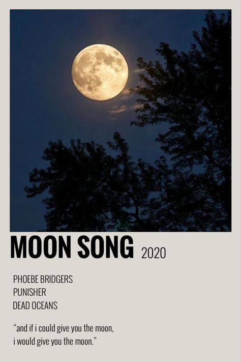 Phoebe Bridgers Polaroid, Moon Song Phoebe Bridgers, Song Polaroid, Minimalist Music, Polaroid Wall, Harry Styles Poster, Vintage Music Posters, Moon Song, Music Collage