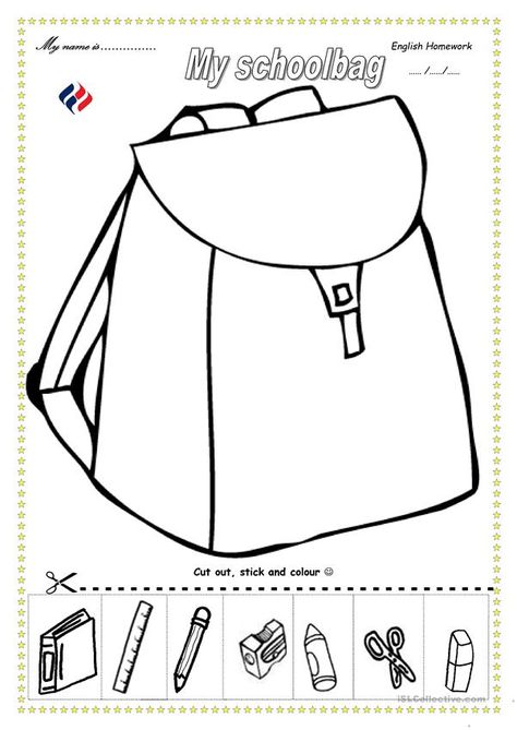 schoolbag - English ESL Worksheets for distance learning and physical classrooms Ingles Kids, Back To School Worksheets, School Images, Numbers Kindergarten, Free Kindergarten Worksheets, Kindergarten Worksheets Printable, Kindergarten Writing, School Worksheets, School Posters