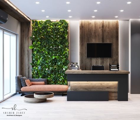 Secretary Room Office Design, Receptionist Office Design, Real Estate Office Design Interiors Small Spaces, Secretary Office Design, Real Estate Office Design Work Spaces, Small Office Reception Design, Modern Real Estate Office, Real Estate Office Design Interiors, Small Office Lobby