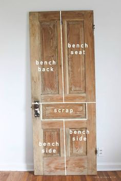 Old Door Projects, Door Bench, Door Projects, Old Wood Doors, Doors Repurposed, Rustic Bench, Astuces Diy, Diy Garden Furniture, Old Door