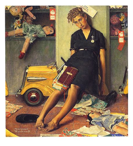 Norman Rockwell Prints, Norman Rockwell Christmas, Saturday Evening Post Covers, Norman Rockwell Art, Rockwell Paintings, Norman Rockwell Paintings, Sales Girl, Saturday Evening Post, Christmas Events