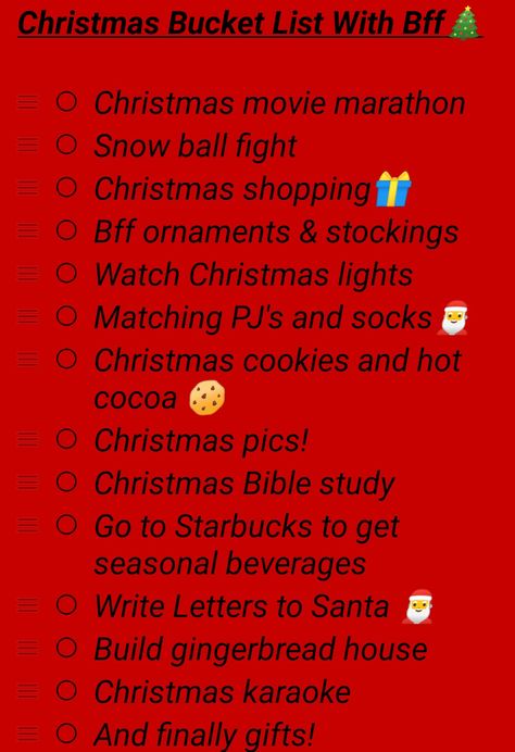 Things To Do When Its Christmas, Things To Do To Get Ready For Christmas, Christmas Activities To Do With Your Best Friend, Cute Couple Things To Do For Christmas, Christmas Bucket List For Best Friends, Fun Things To Do At Christmas Party, Things To Do With Your Boyfriend For Christmas, Things To Do With Your Bf During Christmas, Christmas Time Ideas