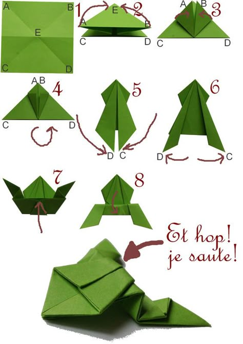 tutoriel grenouille origami facile | Posté par Manucré@> - ECoLe bUiSSoNNièRe - Commentaires [18 ... Origami Stella, Dragon Origami, Origami Penguin, Origami Lights, Origami Frog, Origami Ball, Tutorial Origami, Origami For Beginners, Origami Dragon