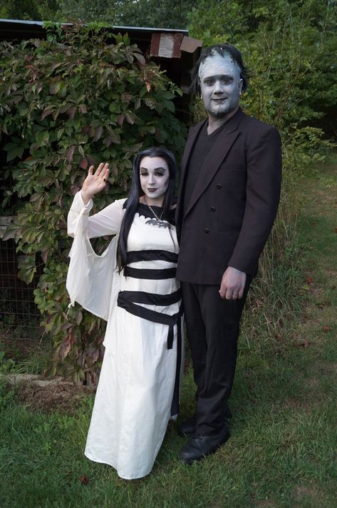 Lily and Herman Munster Halloween Couples Costume DIY Herman And Lily Munster Costumes, Herman Munster Costume, Munsters Costumes, Lily And Herman Munster, Lily Munster Costume, Munster Costume, Halloween Couples Costume, Herman Munster, Halloween Costumes Diy Couples