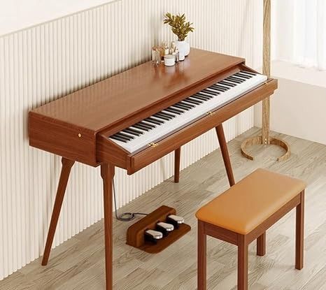 Amazon.com: LANDTOM DD-8910 88-Key Solid Wood Drawer Digital Keyboard Piano With Stand, Multifunctional Desk Type Wooden Electric Hammer Weighted Full Size Keyboard Piano With 3-Pedal (With Stool) : Musical Instruments Piano Table Design, Keyboard Styling, Electric Piano Aesthetic, Piano Table, Piano Stand, Piano Desk, Music Desk, Multifunctional Desk, 1920s Bungalow