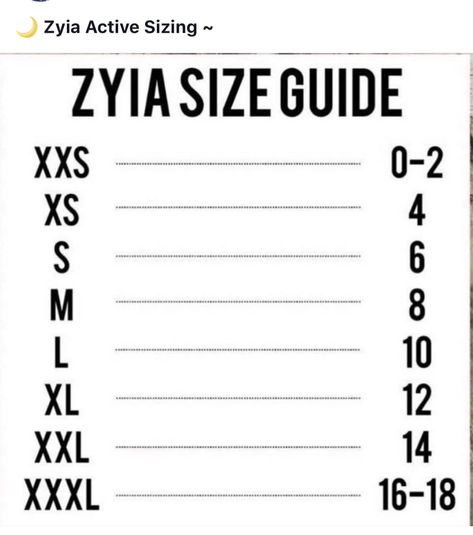 ‪🌙 Zyia Size Guide XXS -XXXL ~ ‬ ‪#activewear #activewearsizing #zyiaactive #sizing Visit https://www.myzyia.com/3525/shop/catalog.aspx?eventId=E21086&from=DIRECTLINK You will LOVE our Active Wear! ‬ Zyia Activewear, Vendor Fair, Fashion Athleisure, Womens Running Pants, Business Basics, Interactive Posts, Under Armour Girls, Fitness Gear, Active Life