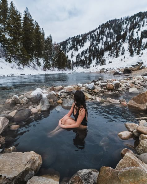 Roadtripping and Hot Spring Hopping Around Idaho — Angela Liguori Spring Picture Ideas, Idaho Hot Springs, Glenwood Springs, Spring Pictures, Rock Pools, Hot Spring, Adventure Activities, Solo Female Travel, Winter House