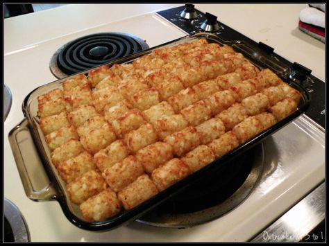 Outnumbered 3 to 1: Potato Puff Casserole Recipe - Good Grub Potatoe Puff Casserole, Potato Puff Casserole, Mommy Ideas, Potato Puffs, Southern Recipe, Cooking Meals, Gooseberry Patch, Frozen Potatoes, Hamburger Casserole