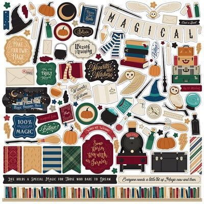 Echo Park - Witches and Wizards Collection - 12 x 12 Cardstock Stickers Harry Potter Marathon, Echo Park Paper, Hogwarts Express, 12x12 Scrapbook, Echo Park, Collage Paper, Crafty Projects, Big Shot, Paper Pads