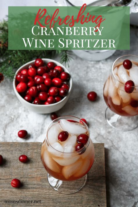 A Cranberry White Wine Spritzer that is refreshing, effervescent, and a little sweet. This makes an excellent drink for the holidays. This is an easy two ingredient drink! #spritzer #whitewine #cranberrydrink #holidaydrink Spritzer Drink, Wine Spritzer Recipe, White Wine Cocktail, Wine Float, White Wine Spritzer, Cranberry Drinks, Cranberry Wine, Spritzer Recipes, Wine Spritzer