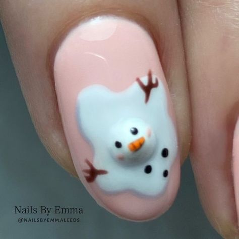 Nail Art Noel, Snowman Nails, Christmas Gel Nails, Simple Gel Nails, All About Me, Short Acrylic Nails Designs, Nail Art Brushes, Xmas Nails, Blackpool