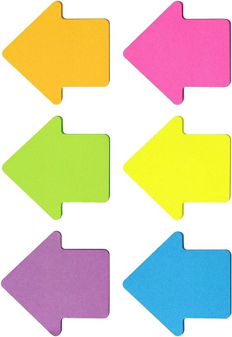 Arrow Shape Sticky Notes 6 Color Bright Colorful Sticky Pad 75 Sheets/Pad Self-Sticky Note Pads (6 Pads) Note Pads, Sticky Pads, Sticky Note, Office Products, Sticky Notes, Note Pad, Back To School, Color