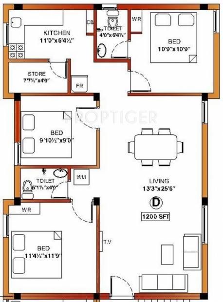 House Plans 1200 Sq Ft, 3 Bhk Floor Plan, 1200sq Ft House Plans, 1200 Sq Ft House, 30x40 House Plans, 2bhk House Plan, Three Bedroom House Plan, Unique House Plans, Indian House Plans