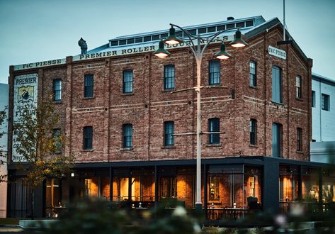 Warehouse Exterior, Business Exterior, Urban Industrial Decor, Bar Industrial, Loft Designs, Warehouse Design, Flour Mill, Building Renovation, Timber Structure