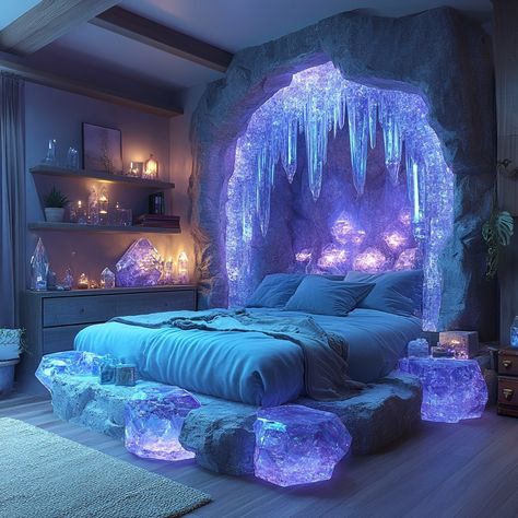 🔮Which Crystal Bedroom are you in? 💠 Let me know your choice!🙌🙌🙌 Please leave your comments below⬇⬇⬇ #CrystalHealing #ManifestAbundance #SuccessMindset #SpiritualGrowth #WealthAndSuccess #EnergyHealing #ElegantJewelry #WealthAttraction #PositiveEnergy #astrology #StarTrek Spiritual Bedroom, Crystal Forest, Crystal Room Decor, Crystal Bedroom, Forest Room, Dream Bedroom Inspiration, Fantasy Bedroom, Crystal Room, Bedroom Stuff