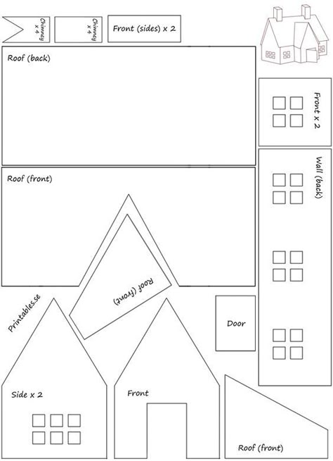 Gingerbread House Template Printable, Gingerbread House Pattern, Cardboard Gingerbread House, Homemade Gingerbread House, Paper House Template, Gingerbread House Patterns, Cool Gingerbread Houses, Gingerbread House Recipe, Gingerbread House Template