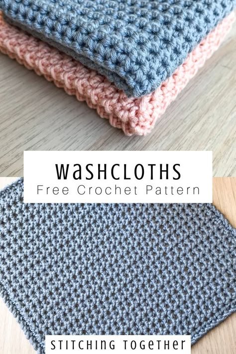 Looking for the perfect housewarming gift? These crochet washcloths are beautiful, easy, and versatile. They can be used as washcloths or dishcloths and are sure to be a welcomed gift. Head to the free pattern to get started now. #crochetwashcloth #crochetkitchen #crochetdishcloth Easiest Crochet Dishcloth Pattern, Crochet Washcloth Stitches, Crochet Bathroom Accessories, Crochet Bath Cloth, Beginner Crochet Washcloth, Amanda Crochets, Crochet Washcloth Free Pattern, Crochet Washcloth Free, Crochet Dish Cloth Free Pattern