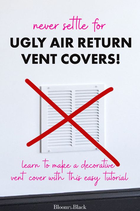 Hvac Register Cover, Ac Grate Cover, New Home Improvement Ideas, Covering Air Return Vents, Air Conditioner Cover Indoor Ideas, Covering Vents On Wall, Cold Air Return Ideas, Decorate Around Air Return, Water Heater Door Cover Ideas