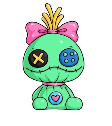 Flowers From Lilo And Stitch, Voodoo Doll Tattoo Simple, Stitch Halloween Drawing, Cute Stitch Drawings Easy, Stitch Disney Painting, Scrump Drawing, Disney Art Drawings Easy, Stitch Disney Drawing, Easy Stitch Drawing