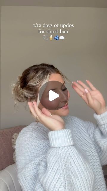 Alyssa Thrash | New series alert!! 12 days of updo hairstyles starting now. I love this bun hairstyle so much on my short hair!! | Instagram Short Hair Rainy Day Style, Cute Rainy Day Hairstyles, Med Hair, Rainy Day Hairstyles, Rainy Day Fashion, Hair Instagram, Bun Hairstyle, Updo Hairstyles, New Series