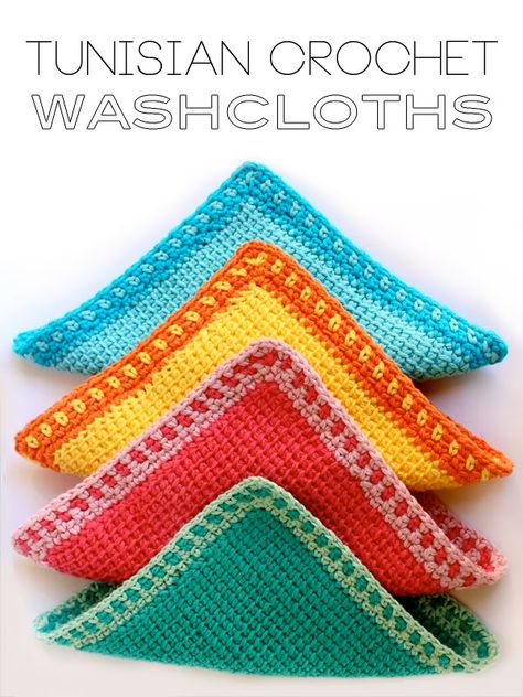 Pattern Round-up: 6 free crochet patterns to get your ready for spring cleaning Tunisian Crochet Washcloth, Crochet Washcloths, Crochet Washcloth Pattern, Tunisian Crochet Patterns, Tunisian Crochet Stitches, Dishcloth Crochet Pattern, Washcloth Pattern, Crochet Geek, Crochet Dishcloth