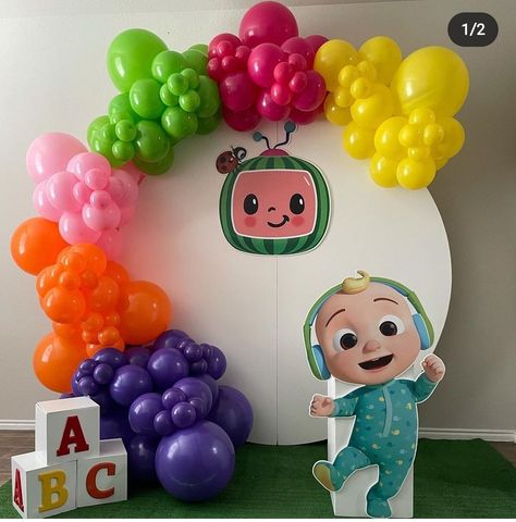 Cocomelon Party Balloons, Cocomelon Decoration Ideas, Cocomelon Balloon Decoration, Cocomelon Backdrop Ideas, Coco Melon Birthday Party Ideas, Cocomelon Party Ideas For Girl, Cocomelon Decoration, Cocomelon Decor, Cocomelon Party Ideas For Boy