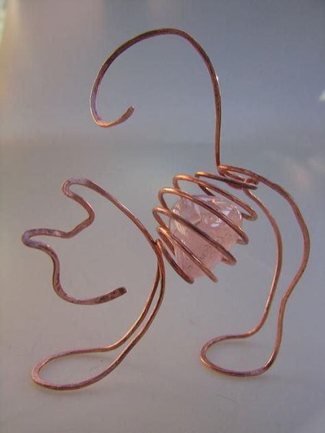 3D Wire Wrapped Cat Art Fil, Copper Wire Art, Wire Art Sculpture, Cat Tattoos, Bijoux Fil Aluminium, Pola Sulam, Wire Jewelry Designs, Diy Wire Jewelry, Wire Work Jewelry