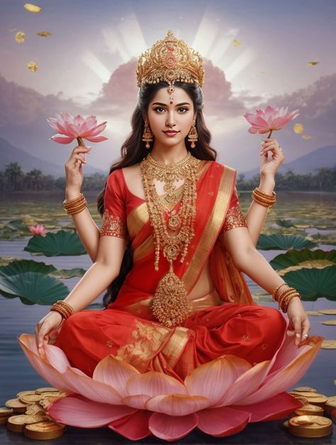 Saraswati Goddess Wallpapers, Godess Laxmi, Maa Santoshi, Laxmi Goddess Wallpapers, Saraswati Picture, Happy Navratri Status, Laxmi Goddess, Navratri Wallpaper, Lakshmi Photos