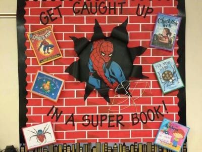 Superhero Classroom Theme Ideas From WeAreTeachers Hero Bulletin Board, Superhero School Theme, Superhero Bulletin Boards, Superhero Classroom Decorations, Superhero Class, Superhero School, Superhero Books, Superhero Classroom Theme, Library Themes