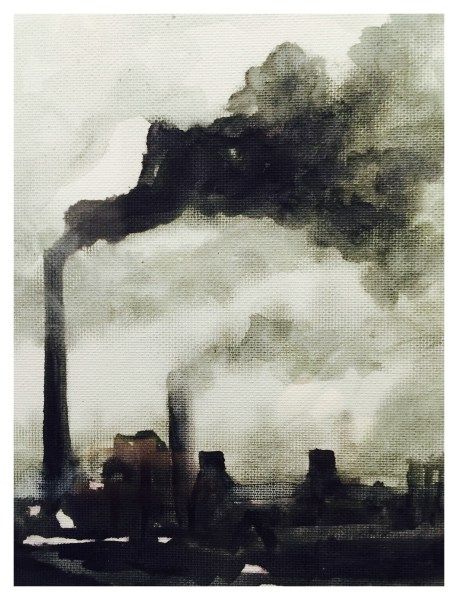 Industrial Scene Pen and Wash, William Atherton Industrial Artwork, Revolution Art, Industrial Paintings, Pen And Wash, Abstract City, City Painting, Industrial Photography, Kids Artwork, A Level Art