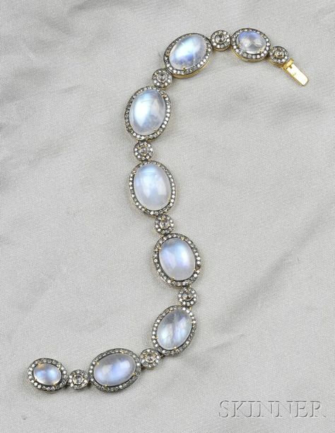 Edwardian Jewelry, Moonstone Bracelet, Moon Jewelry, Moonstone Jewelry, Bracelets Jewelry, Fabulous Jewelry, Fantasy Jewelry, Lovely Jewellery, Diamond Fashion