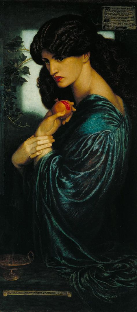 Dante Gabriel Rossetti - Proserpine - Google Art Project - Category:Proserpina (Roman goddess) - Wikimedia Commons Kelmscott Press, Pre Raphaelite Paintings, Gabriel Rossetti, Pre Raphaelite Brotherhood, Pre Raphaelite Art, Dante Gabriel Rossetti, John Everett Millais, Tate Britain, Roman Goddess