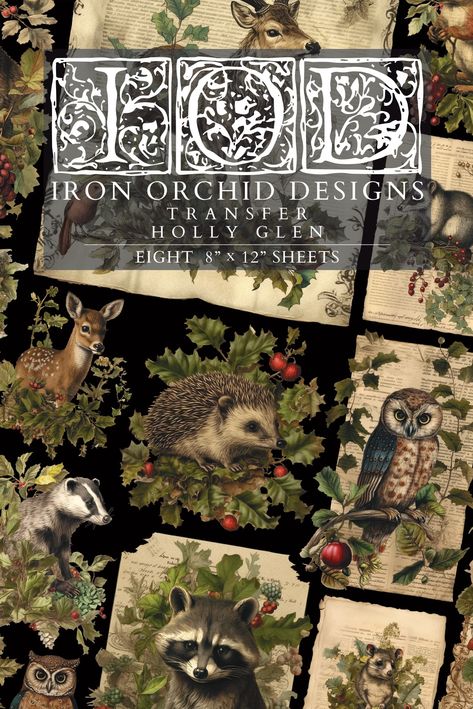 Diy Space, Rub On Transfers, Iron Orchid Designs, Merry Christmas Decoration, Milk Paint, Woodland Creatures, Classic Christmas, Woodland Animals, Holiday Collection