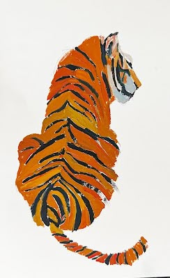 Caught a Tiger | ERIKA LEE SEARS Tiger Oil Pastel, Tiger Drawing, Drawing Interior, Tiger Painting, New Mommy, A Tiger, Pastel Drawing, Crafts Ideas, Modern Art Abstract