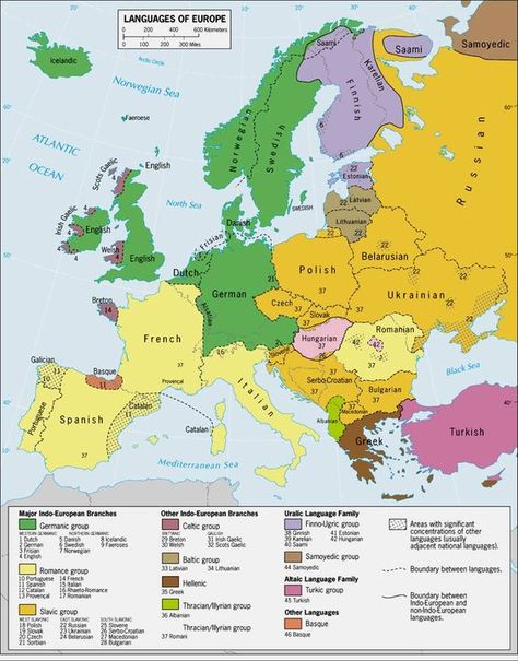 The language families of Europe.: Romance Languages, Europe Language, Language Map, Otto Von Bismarck, Map Of Europe, Language Families, Geography Map, European Languages, Ancient Maps