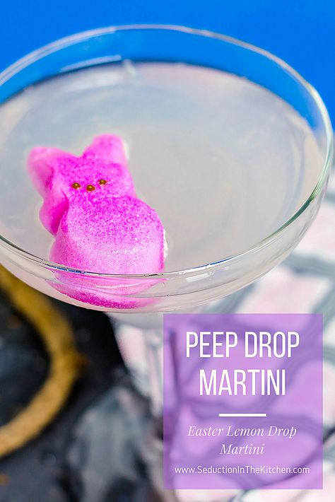 Peep Martini, Easter Drinks, Lemon Drop Martini Recipe, Limoncello Martini, Peeps Recipes, Best Mixed Drinks, Easter Cocktails, Chicory Recipe, Martinis Drinks