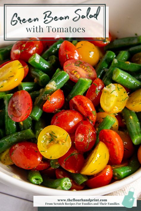 When you’re looking for a delicious way to enjoy seasonal produce at its best, try this summer vegetable salad. My green bean salad with cherry tomatoes highlights what’s most delicious by minimally cooking the beans, simply slicing the tomatoes, and tossing them with a vibrant lemony herb dressing that keeps everything tasting light and fresh. A green bean tomato salad is a great grilling side dish, a healthy potluck salad, or something to enjoy on a hot day. Tomato Green Bean Salad, Salads With Green Beans, Green Bean Tomato Recipe, Green Beans With Tomatoes And Onion, Green Bean Tomato Salad, Summer Green Bean Recipes, Green Bean And Tomato Salad, Bean And Tomato Salad, Marinated Green Beans