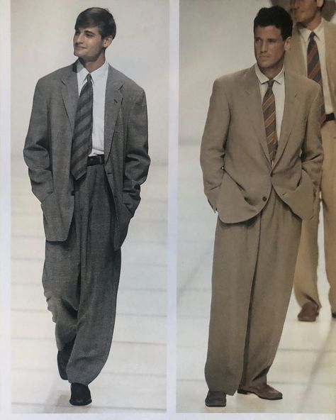 Vintage Classy Outfits Men, 80s Armani Suit, Vintage Armani Suit, 90s Armani Men, 90s Armani Suit, Vintage Formal Outfit Men, 80s Business Fashion, 80s Fashion Formal, 90s Suit Men