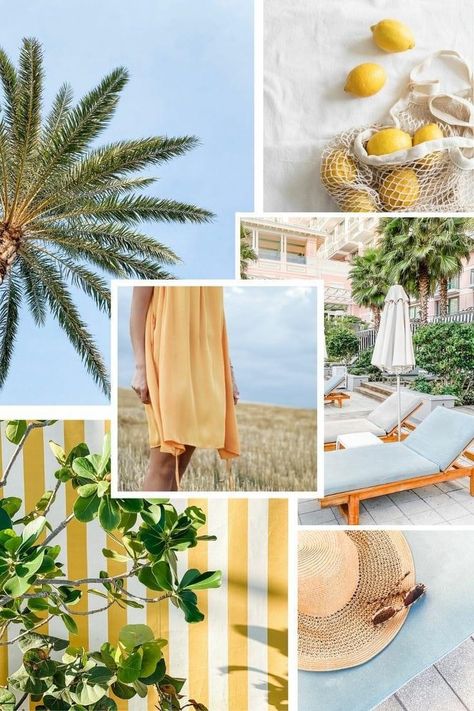 Mood Boards Summer, Summer Inspiration Board, Spring Mood Board Inspiration, Fun Mood Board, Summer Design Inspiration, Summer Mood Aesthetic, Creative Moodboard Design, Moodboard Inspiration Mood Boards Ideas, Mood Board Yellow