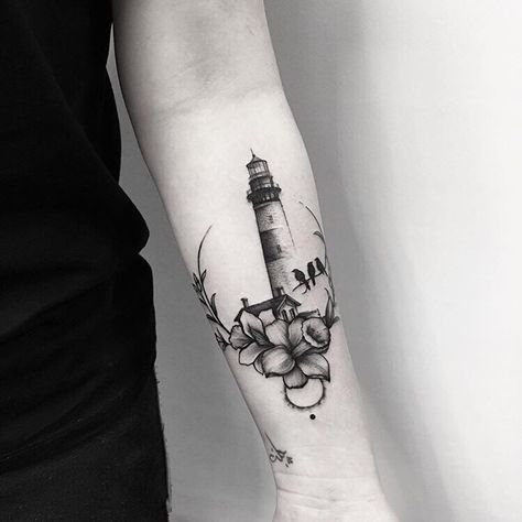 Lighthouse Ankle Tattoo, Portland Headlight Tattoo, Cute Lighthouse Tattoo, Floral Lighthouse Tattoo, Montauk Lighthouse Tattoo, Lighthouse Tattoo For Women, Small Lighthouse Tattoo, Lighthouse Tattoos, My Lighthouse