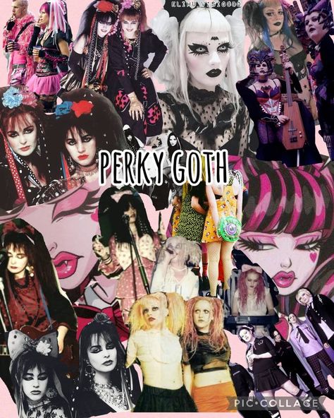 Perky Goth Outfits, 2000s Goth Aesthetic, Pink Goth Outfits, Goth Substyles, Goth Aesthetic Outfit, Pink And Black Goth, Woodland Goth, Colorful Goth, Cybergoth Aesthetic