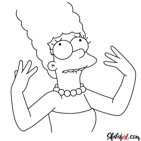 Simpsons Black And White, Marge Simpsons, Simpsons Drawings, Simpsons Art, The Simpson, Halloween Drawings, Sketches Simple, Yellow Wallpaper, Cartoon Shows