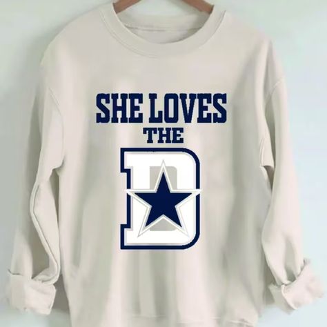 Cowboy Star, Cowboys Sweatshirt, Dallas Cowboys Sweatshirt, Football Sweater, Cow Shirt, Cowboys Football, Football Sweatshirt, She Loves, Crew Neck Shirt