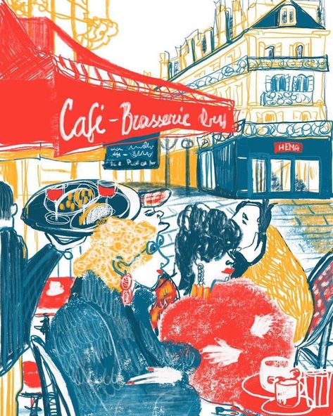 Kitchen Decor Canvas Art Cafe / French Cafe Decor Kitchen Wall / Contemporary Cafe Coffee Wall Art D French Cafe Poster, French Cafe Illustration, French Illustration Art, Paris Cafe Illustration, Lifestyle Illustration Art, French Cafe Drawing, Cafe Illustration Art, Tea Shop Decor, Parisian Terrace