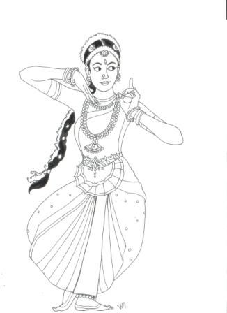 Bharatnatyam Drawing, Dance Art Drawing, Dance Coloring Pages, Indian Drawing, Bharatanatyam Poses, Dance Of India, Dancing Drawings, Dancers Art, Dance Paintings