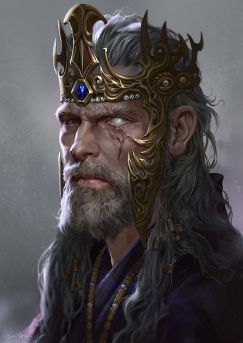 ArtStation - The King, Paang Wong Illustration Fantasy, Heroic Fantasy, Fantasy Portraits, 다크 판타지, Human Male, Dnd Art, Fantasy Male, High Fantasy, Fantasy Warrior