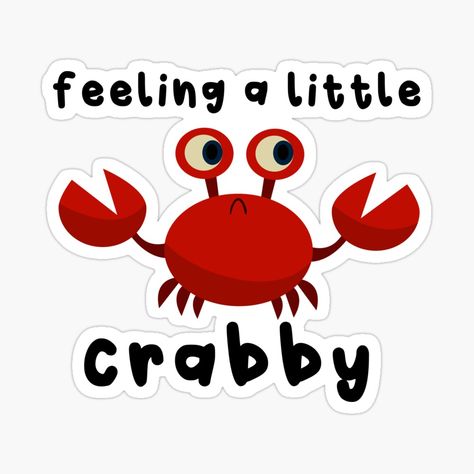 Get my art printed on awesome products. Support me at Redbubble #RBandME: https://www.redbubble.com/i/sticker/feeling-a-little-crabby-pun-crab-design-by-coatstar/54553505.EJUG5?asc=u Crab Design, Design Sticker, Christmas Market, Transparent Stickers, Puns, Crab, Chalkboard, My Art, Awesome Products